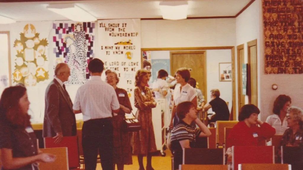 Old photo of interior of church